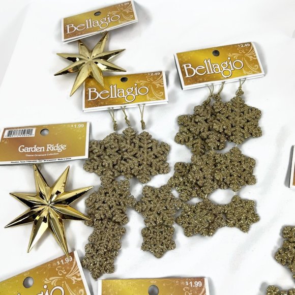 Garden Ridge Bellagio Ornament lot of 23 Gold Glitter Christmas Tree - Picture 7 of 7